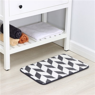 Коврик для ванной и туалета Доляна «Ралли», 40×60 см, серый