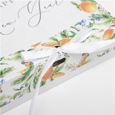 Коробка подарочная новогодняя складная «Мандарины», 20×18×5 см, Новый год