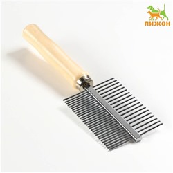 Расчёска Wood двухсторонняя с деревянной ручкой, 17×5.5 см
