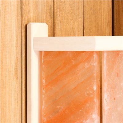 Абажур для бани и сауны с гималайской солью, липа, 29.5×33×13.5 см, настенный, угловой, 3 плитки, «Добропаровъ»