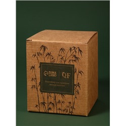 Органайзер для ватных палочек «BAMBOO», с крышкой, d=9.5×9.7 см, прозрачный, коричневый