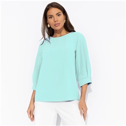 Блуза прямого силуэта, Предвкушение встречи (тиффани)