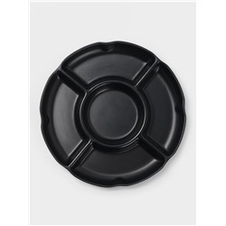 Менажница «Чёрный Восток», 5 секций, пластик, 25×2.5 см, диаметр центра 11 см, чёрная