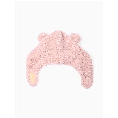 Шапка ушанка детская «Крошка Я», размер 48-50, пудровая