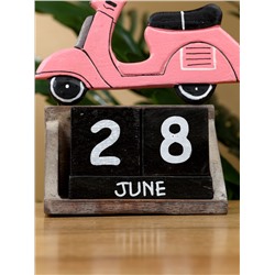 Календарь настольный «Мопед», 11×5×14 см, дерево, розовый
