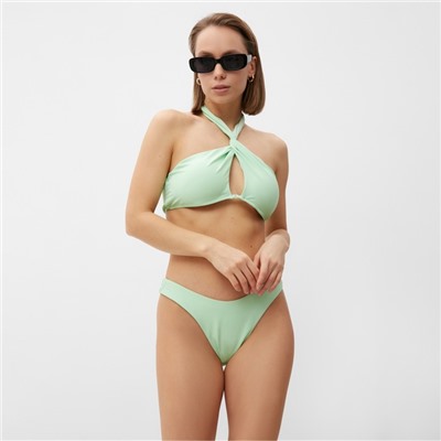 Купальник раздельный с завязками на шее женский MINAKU, ментоловый, размер 44