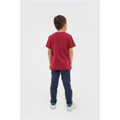 Футболка KAFTAN Basic line, размер 32 (110-116 см), бордо