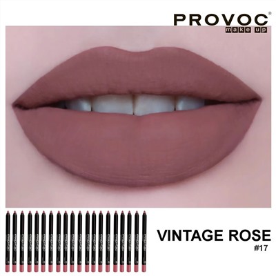Provoc Гелевый карандаш-подводка для губ водостойкий / Semi Permanent Gel Eye Liner Filler №17 Vintage Rose, коричнево-малиновый 7852