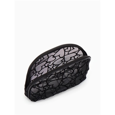 Косметичка полукруглая Black beauty, на молнии, чёрная