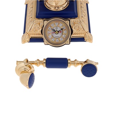 УЦЕНКА Часы - светильник «Ретро - телефон», синий, с будильником, 28.5×18×18 см