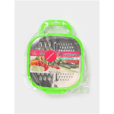 Тёрка с контейнером Доляна «Универсал», 2 в 1, 19×14.5×3.5 см, зелёная