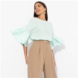 Блуза из вискозы с воланами, Молниеносная влюбленность (mint)