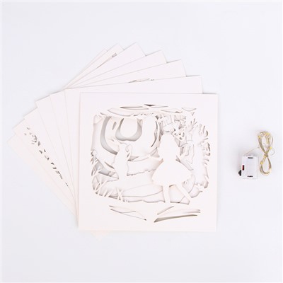 Набор для творчества «Создай ночник. Страна чудес», с рамкой, сборный, многослойный, 6+