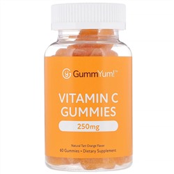 GummYum!, Жевательные таблетки с витамином C, натуральный апельсиновый ароматизатор, 125 мг, 60 шт.