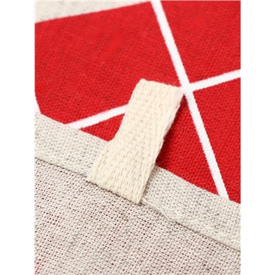 Полотенце «Ёлочки красные», 39×60 см, 160 г/м, лён 50%, хлопок 50%