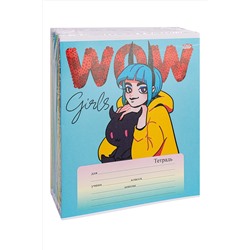 Тетрадь ЛИНИЯ 24л. ДЕВОЧКИ-АНИМЕ (24-0115) цвет.мелов.обл.,5 дизайнов в спайке НАТАЛИ, 1022707