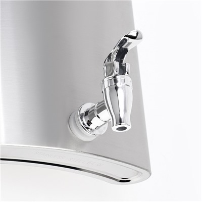 Фляжка Мастер К, 1.8 л, с краником, подарочная, армейская, 60 oz, нержавеющая сталь, серебристая