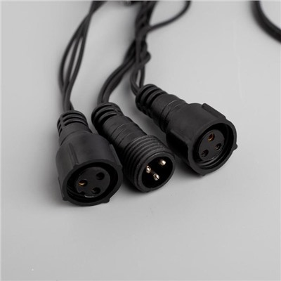 УЦЕНКА Гирлянда «Нить», 15 м, IP20, 400 LED, 220 В, 8 режимов, тёмная нить, свечение мульти