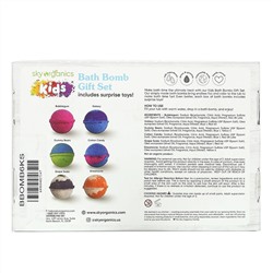 Sky Organics, Детские бомбочки для ванны с игрушками-сюрпризами, 6 шт.