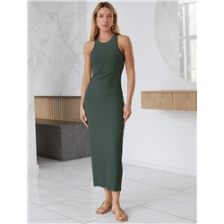 Платье из трикотажа в широкий рубчик