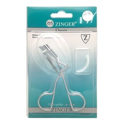 520677 Zinger Зажим для ресниц металлический / Classic EYE-117, серебристый