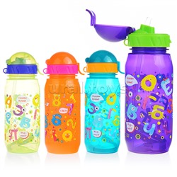 Бутылочка для воды и других напитков "Буквы и Цифры", 400 ml., в ассортименте