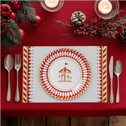 Салфетки сервировочные Доляна «Парк аттракционов», 4 шт., новогодние, 45×30 см