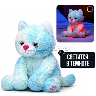 Мягкая игрушка "Кот" светится в темноте 25 см.
