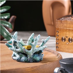 Подставка для благовоний порошковых и конусов TAKE IT EASY «Коралл», голубой, 6.3×10 см