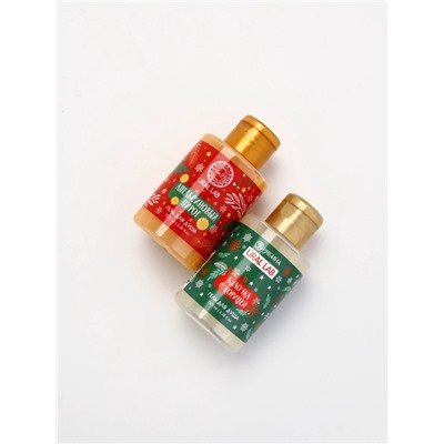 Подарочный набор новогодний в санях: гель для душа 2 шт., соль для ванны и мочалка, URAL LAB