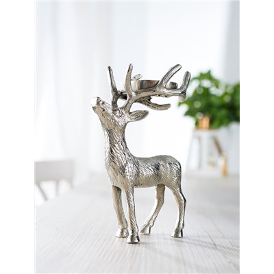 Подсвечник «Лесной олень», 13×7.5×18 см, алюминий