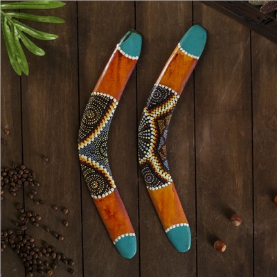 Сувенир Бумеранг, чёрный с узором, 41×13×1 см, МИКС