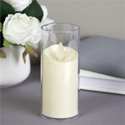 Свеча светодиодная подвижный фитиль в подсвечнике 12 см / VFR-23 /уп 12/288/