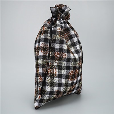 Мешочек подарочный новогодний холща «Клетка», 20×30 см ± 1.5 см