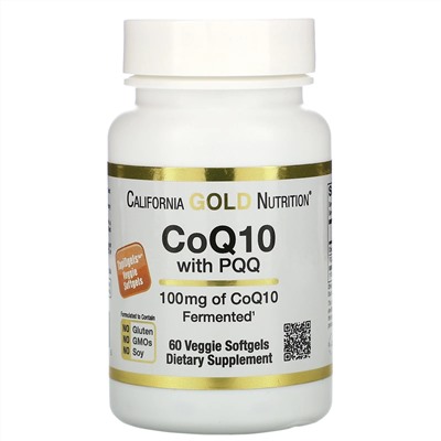 California Gold Nutrition, коэнзим Q10, 100 мг, пирролохинолинхинон, 10 мг, 60 растительных капсул