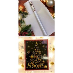 Наклейка на стекло Новогодняя "Ёлка с оленями" 60х45 см J4036 36-335 00-00010519