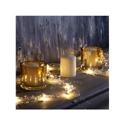 Гирлянда «Нить» 2 м роса с насадками «Иней», IP20, нить серебристая, 20 LED, батарейки AAx2 (не в комплекте), 2 режима, свечение тёплое белое