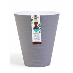 Кашпо для цветов «Валенсия», 2.8 л, d=17 см, h=20 см, пластик, цвет серый шёлк