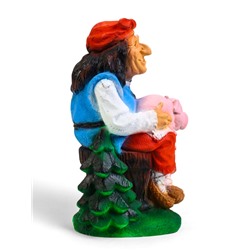 Садовая фигура "Баба Яга с поросенком" 34х20х20см