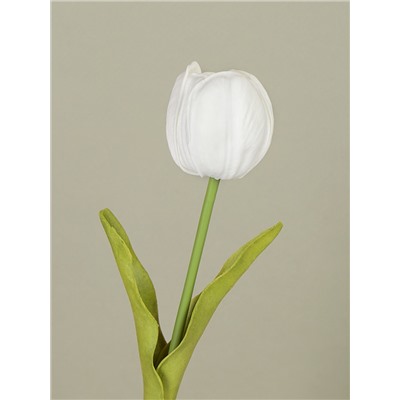 Цветок искусственный Тюльпан 32 см белые / GR-056 /уп 10/1200/латекс
