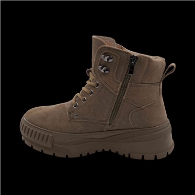 Ботинки из натуральной кожи на меху 88301-11 хаки