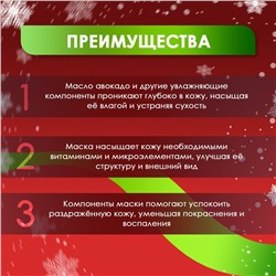 Новогодняя тканевая увлажняющая маска для лица с авокадо