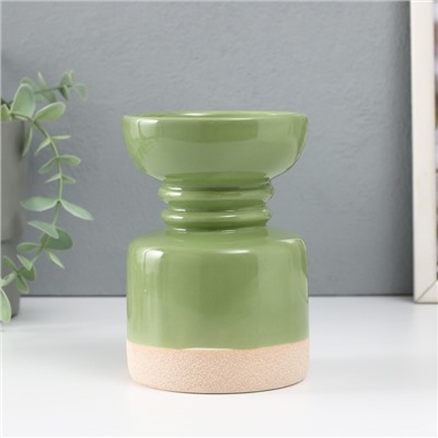 Подсвечник на 1 свечу «Атлант», песочно-зелёный, 9.3×9.3×13.5 см