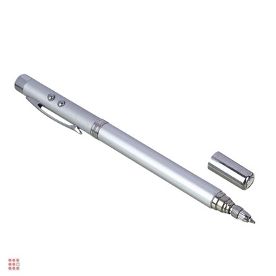 Ручка - выдвижная указка, магнит, 1 LED + лазер, 3xLR41, пластик, металл, 18х3,5см