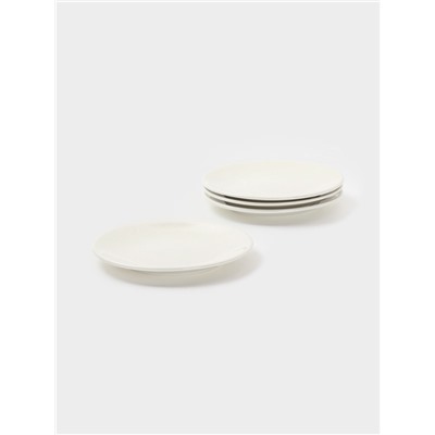 Тарелки Доляна White Label, набор 4 шт., d=18.5 см, фарфор, белые