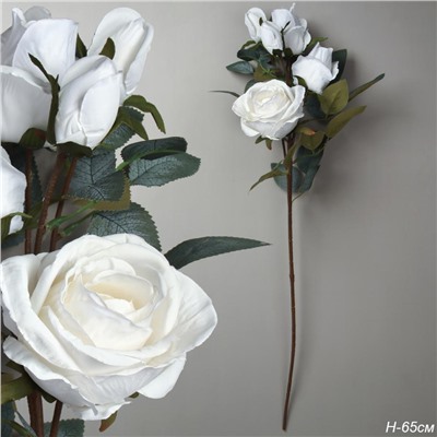 Цветок искусственный Роза 66 см белая / RW-314 /уп 24/144/