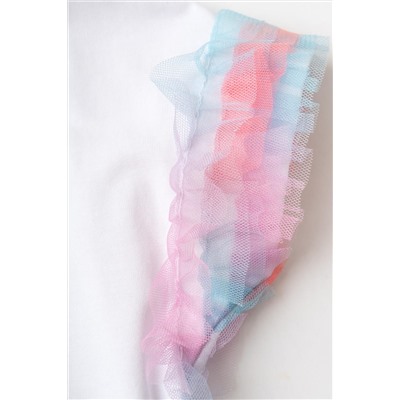 Комплект трикотажный для девочек: джемпер (футболка), юбка-шорты PLAYTODAY, 1240354