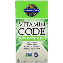 Garden of Life, Vitamin Code, Raw B-Complex, 120 веганских капсул