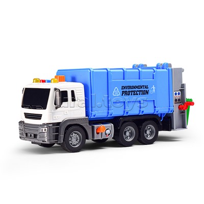 Машина "Эко-мусоровоз" 1:16 (свет, звук) в коробке (цвет синий)