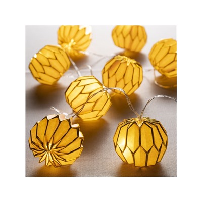 Гирлянда «Нить» 2 м с насадками «Розовый фонарик», IP20, прозрачная нить, 10 LED, батарейки AAх2 (нет в комплекте), свечение тёплое белое